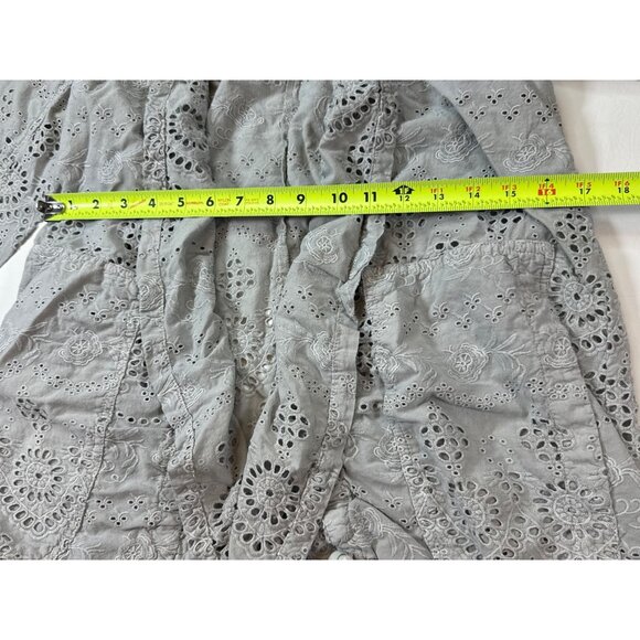 Sundance Womens Light Gray Eyelet Embroidered Open Cardigan Small (bin D197) - Picture 4 of 9